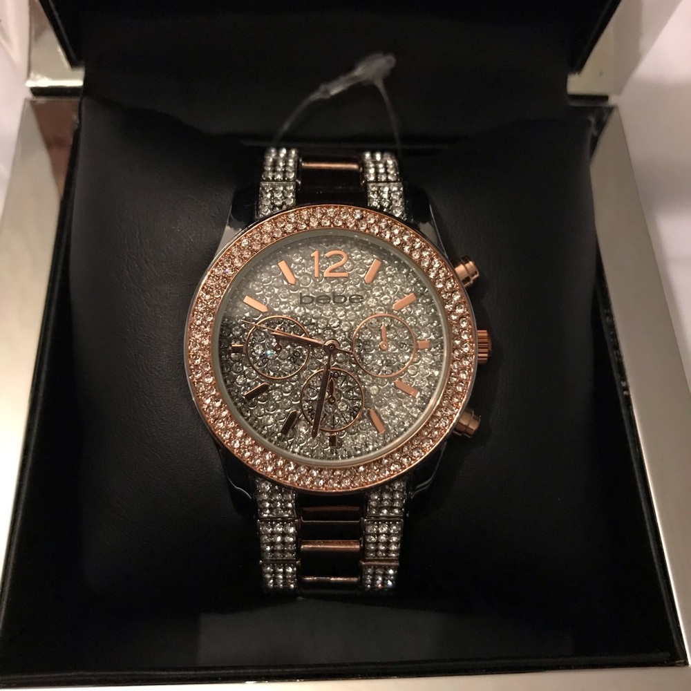 Silver and rose gold bebe watch